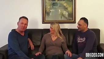 Voluptuous German Mother Handles Two Penises In Threesome