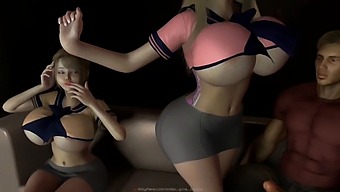 Two Girls Lounging On A Sofa In Homemade Video
