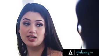 Stepmom And Stepdaughter Indulge In Humorous Lesbian Encounter