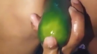 Stepmom With A Big Ass Takes On A Massive Thick Cucumber, Sending Me Proof Of Her Open Ass