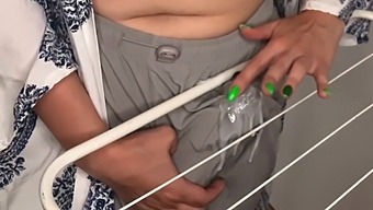 Stepson Witnesses Stepmother'S Huge Penis Rubbing Against Clothes Dryer In Homemade Video