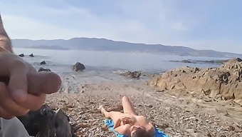 A Thrill-Seeker Flaunts His Manhood To A Nudist Milf On The Beach And She Reciprocates With Oral Pleasure