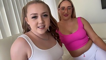 Sis And Step-Sis Indulge In Steamy Pov Action With Creampie Finish