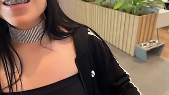 Beautiful Teen Meets A Fan At The Mall And Gives Deep Blow Job